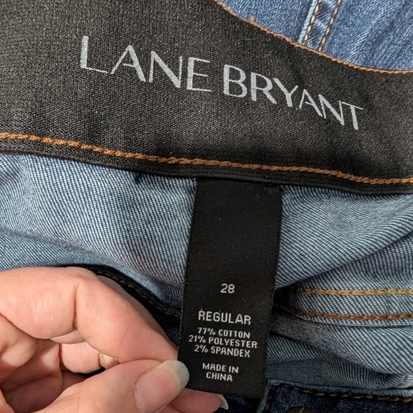 Lane Bryant Dark Wash Bootcut Raw Hemline Denim Jeans in Size 28 Regular - Picture 11 of 14